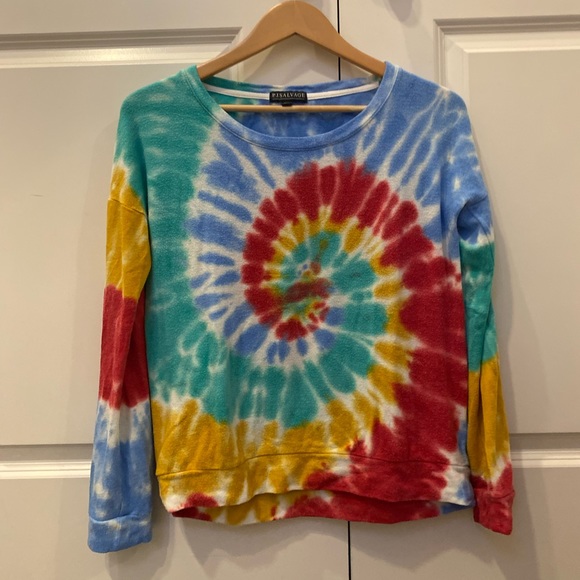 Rainbow tye dye long sleeve - Picture 1 of 2